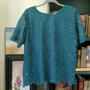 Philosophy,  dark green lace top